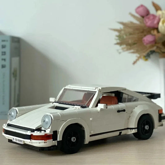1458PCS new white supercar super racing car adaptation technology assembly model building blocks children's toys birthday gifts