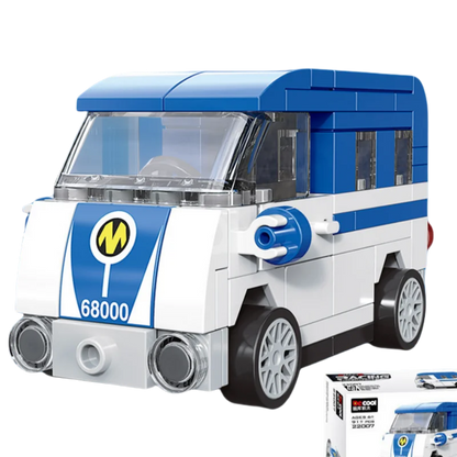 DIY Samochód wyścigowy Autobus Pojazd inżynieryjny Karetka Model z napędem pull-back Klocki Klocki Zabawki dla dzieci Chłopcy Kompatybilne z Lego
