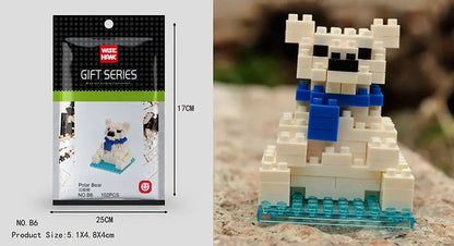 Mini Building Blocks 3D Animal  Diamond Model Micro Bricks Dog Cat Bird Moose Wolf Panda Macaw Toys For Children Birthday Gifts - CADA BRICKS®