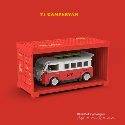 PB Creative City Retro Car Building Blocks T1 Campervan Beetle Camper Car Bricks Mini Camper Model Toys Kids Christmas Gifts