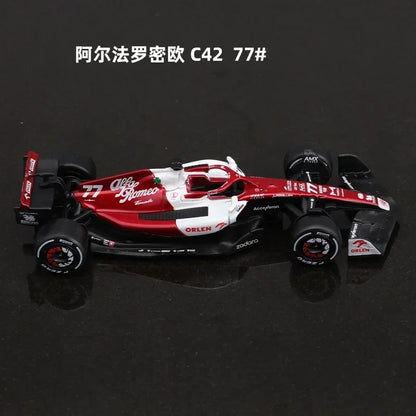 Skala 1:43 2022 Alfa Romeo F1 Team ORLEN C42 Techniczny samochód wyścigowy Klocki konstrukcyjne Model pojazdu Formuły 1 Klocki konstrukcyjne Zabawki na prezenty