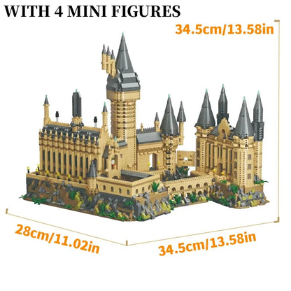 Mikro klocki Miasto Kreatywny średniowieczny magiczny zamek Seria Szkoła Architektura Pałac Model Klocki Prezenty Zabawki do montażu dla dzieci