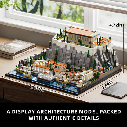 Architectural landmark Acropolis Castle building blocks toys, display models home decoration gifts, desktop decoration 1752PCS