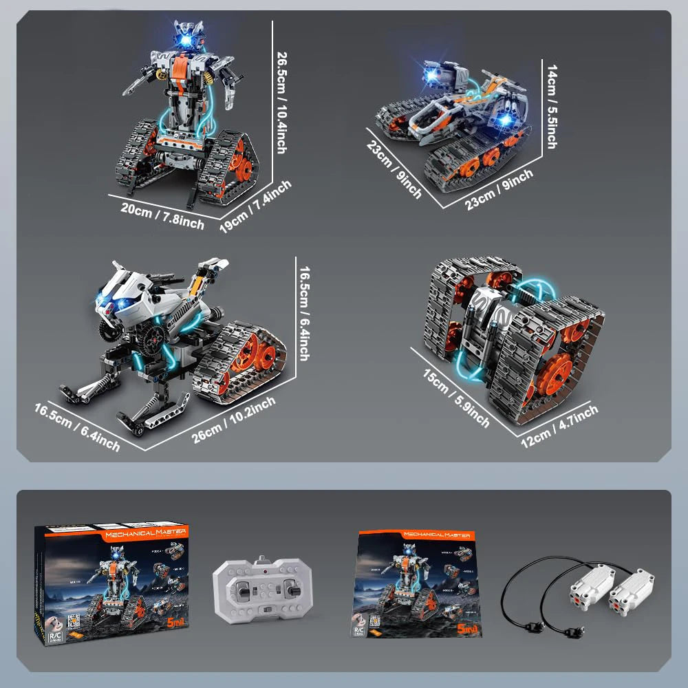 724pcs 4 in 1 City Technical Programming RC Car Robot Building Kit Stem Racing Car 6-16 Year Old Kids Bricks Toys for Boys Gifts - CADA BRICKS®