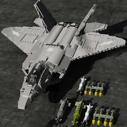 Aircraft Series F22 Fighter Building Blocks Model Famous WWII Military Airplanes MOC Bricks Sets Boys Toys Gifts For Childrens - CADA BRICKS®