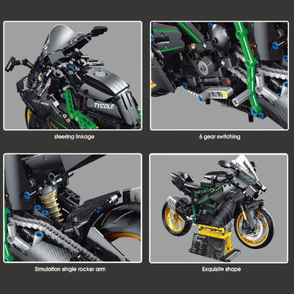 IN STOCK 1: 5 Motorcycle H2R Building Blocks Model MOC Autocycle Sports Car Technology Bricks Toys for Children Gift Set
