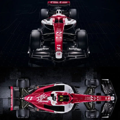 Skala 1:43 2022 Alfa Romeo F1 Team ORLEN C42 Techniczny samochód wyścigowy Klocki konstrukcyjne Model pojazdu Formuły 1 Klocki konstrukcyjne Zabawki na prezenty