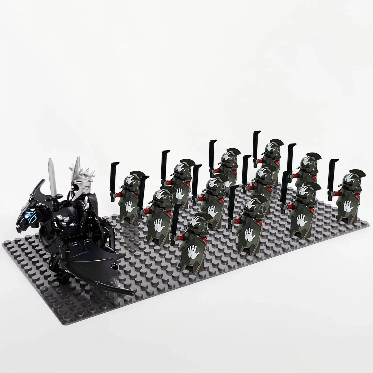 13pcs Castle Knight Rohan Azog Orcs Half-Beast Human Army Elf Guards Roman Solider Minifig Building Block Toys for Kids