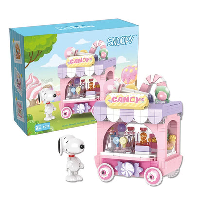 Genuine Snoopy Building Blocks Multi-faceted Life Puzzle Box Cartoon Plastic Building Blocks Trendy Scene Coffee Shop Toys Gift