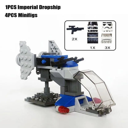 New Dropship Swamp Speeder Soldier Clone Walker Battles Army Packe Building Blocks Toys