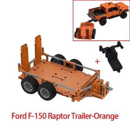 MOC 42126 F-150 Raptor Car Trailer Technical Hitch Crane Platform Hardtop Bumper Roofrack Building Blocks DIY Bricks Toy Gifts - CADA BRICKS®