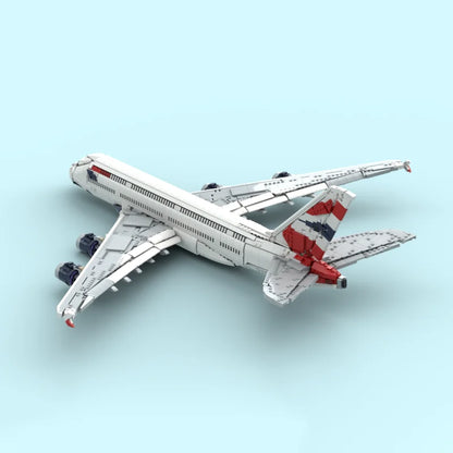 Jet plane Moc Building Block British Airways Airbus A380 Technology Modular Bricks Model  Gifts Christmas Toys DIY Sets Assembly