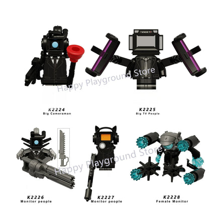 New KDL SWAT Skibidi Toilet Man Figures Anime Block Toys TvMan Titan Cameraman Speakerman Bricks Model Toy For Kid Birthday Gift - CADA BRICKS®