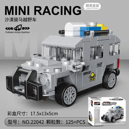 DIY Samochód wyścigowy Autobus Pojazd inżynieryjny Karetka Model z napędem pull-back Klocki Klocki Zabawki dla dzieci Chłopcy Kompatybilne z Lego