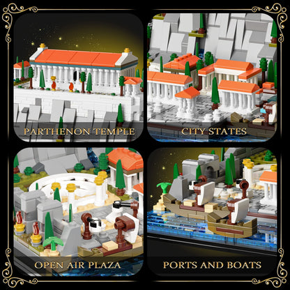 Architectural landmark Acropolis Castle building blocks toys, display models home decoration gifts, desktop decoration 1752PCS