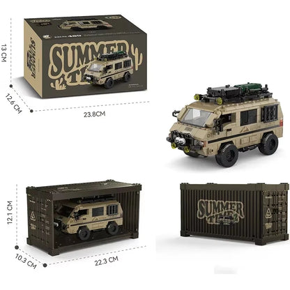 489Pcs Technical City Camper Car Building Blocks Passenger Truck Van Model Bricks Set With Display Box Kids Gifts For Boys