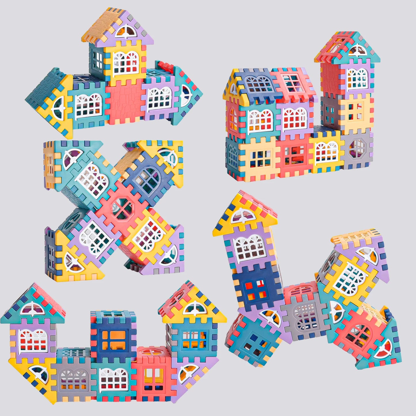 Large scale house building block simulation window design, kindergarten construction, creation of boys and girls large house bui - CADA BRICKS®