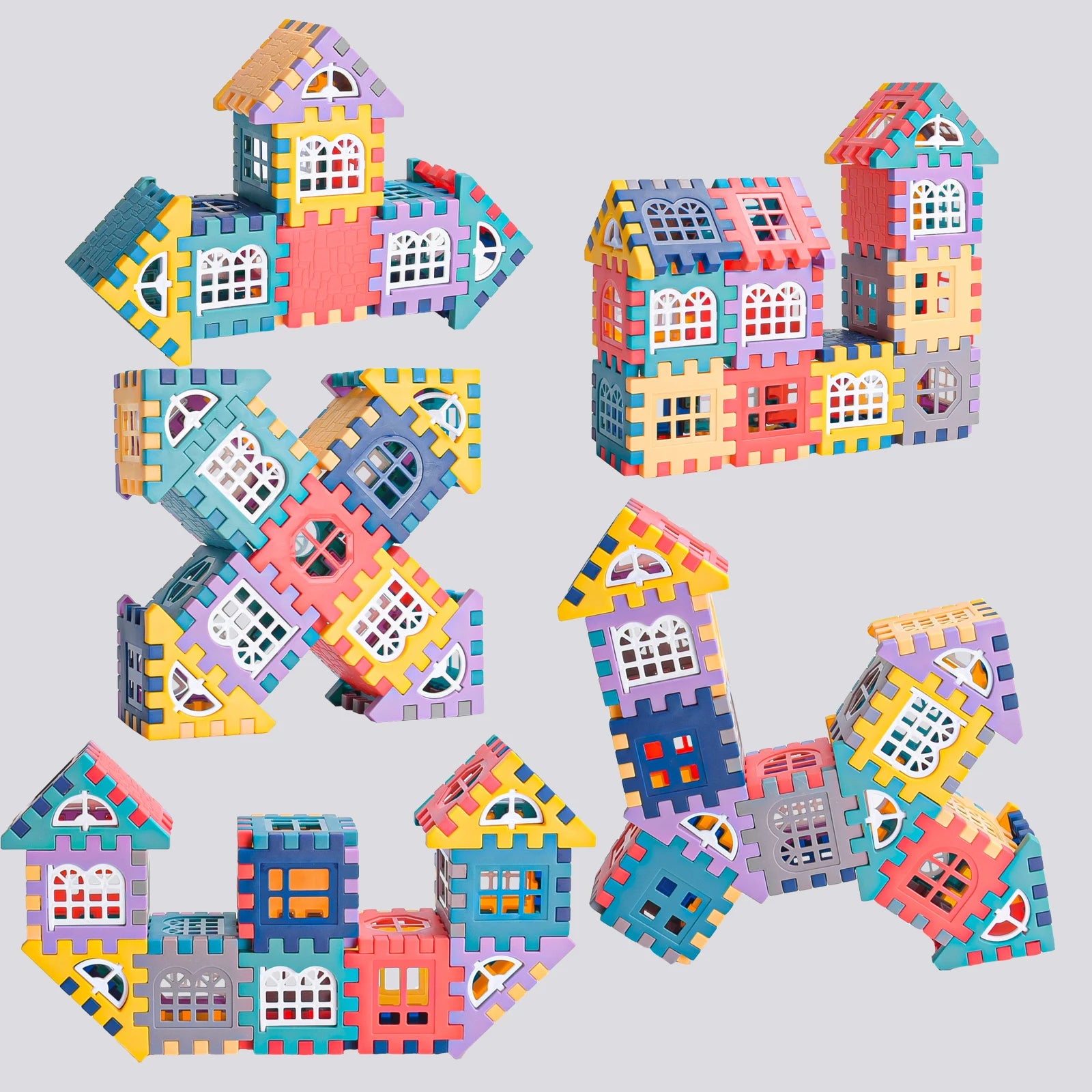 Large scale house building block simulation window design, kindergarten construction, creation of boys and girls large house bui - CADA BRICKS®