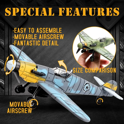ViiKONDO Aircraft Toy Model Building Kit 1/49 WWII German BF109 Fighter Warplane DIY Assembly Fun Kid Airplane Gift Office Decor